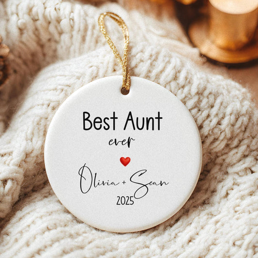 Personalized Aunt Ornament: Baby's First Christmas Keepsake