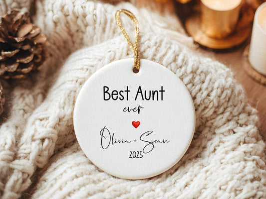 Personalized Aunt Ornament: Baby's First Christmas Keepsake