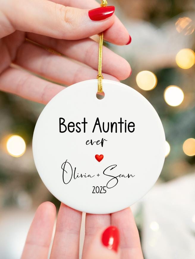 Personalized Aunt Ornament: Baby's First Christmas Keepsake