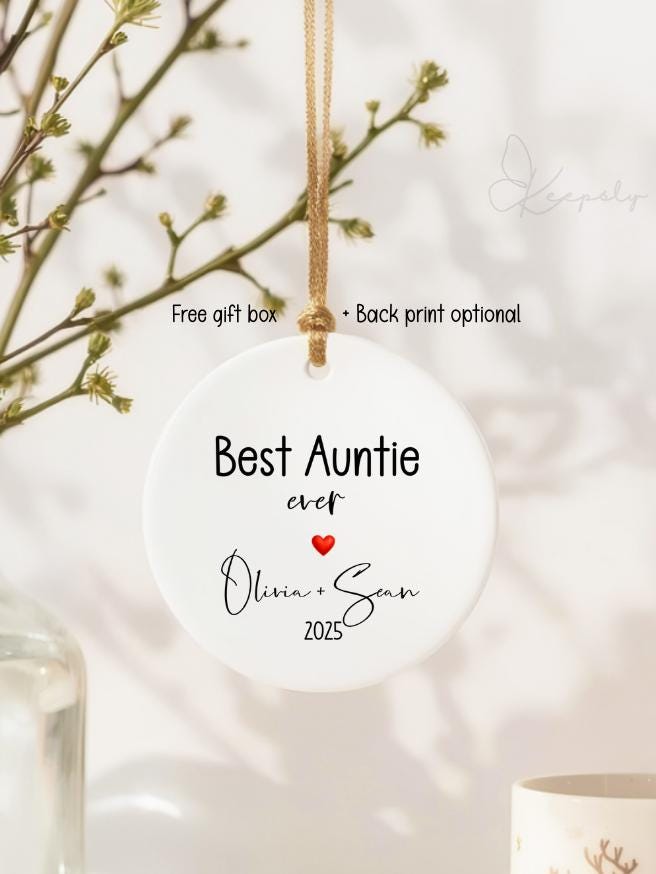 Personalized Aunt Ornament: Baby's First Christmas Keepsake