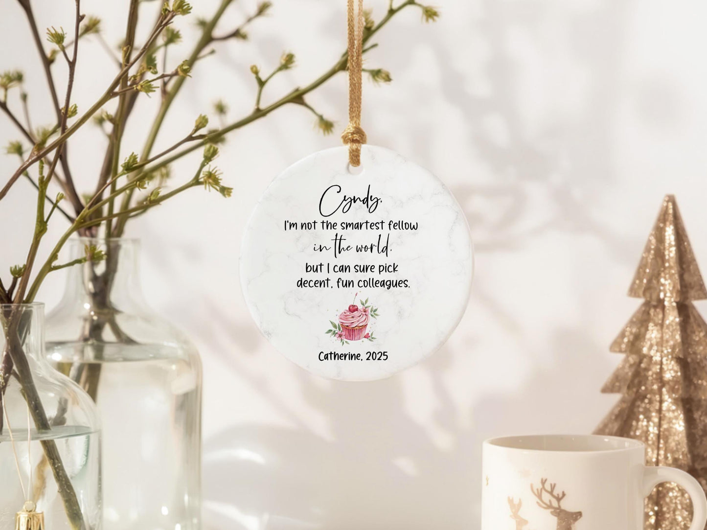 Personalized Colleague Ornament Work Bestie Friendship Keepsake Gift