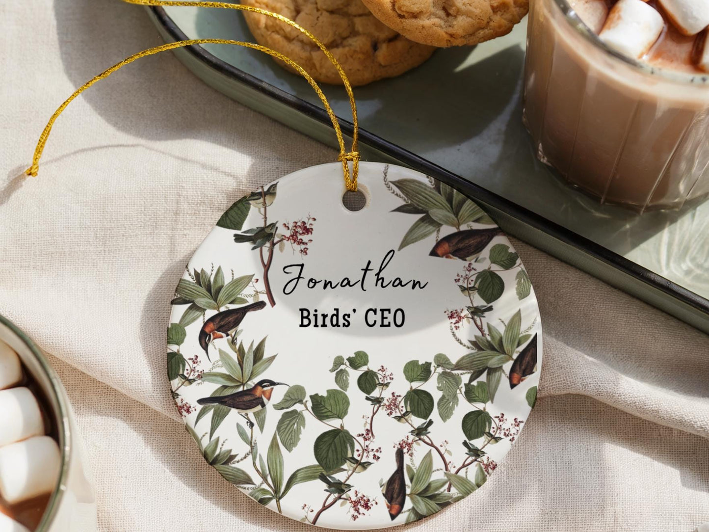 Personalized Bird Watcher Ornament, Nature Lover Keepsake Garden Ornament