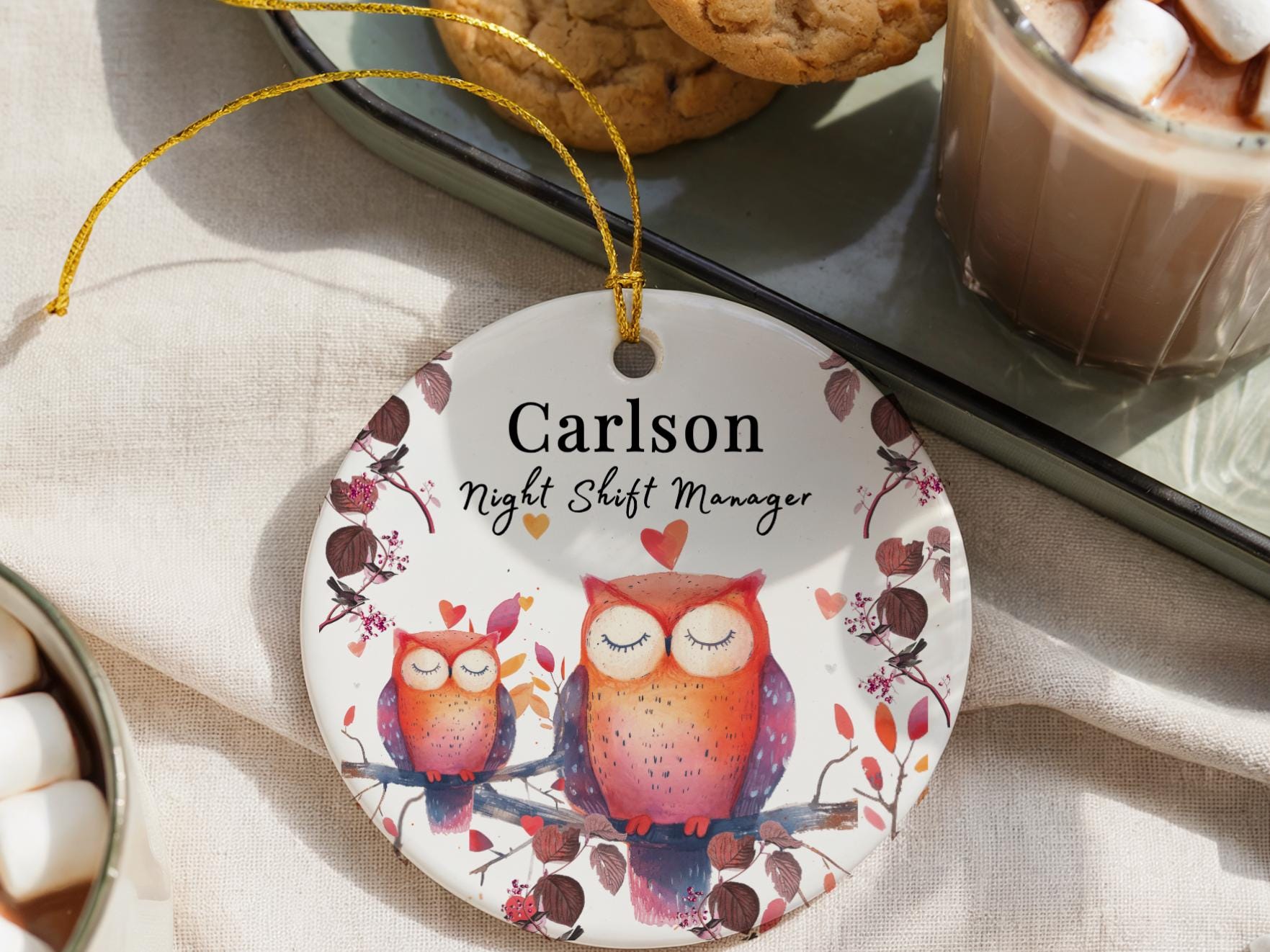 Night Shift Worker Sleeping Sign: Owl Ornament Baby Shower Favor