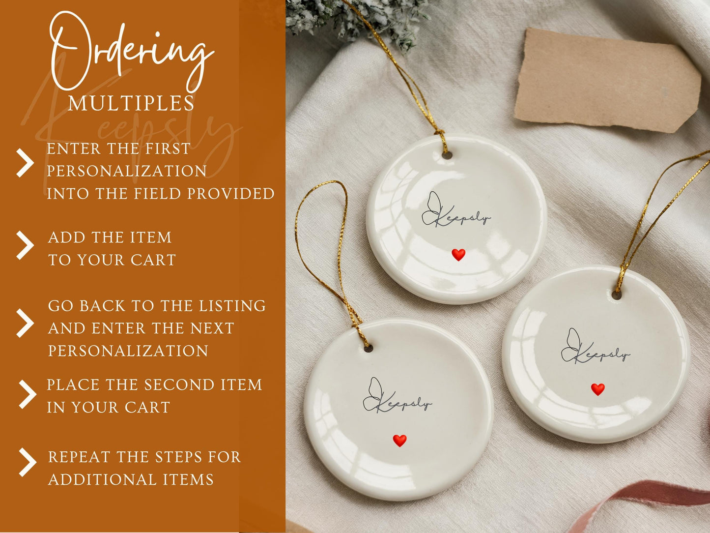 Custom Thank You Ornament: Teacher, Nurse, Profession Keepsake Boho Wildflower Symphaty Gift
