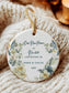 Personalized New Home Ornament: Floral Ceramic Keepsake
