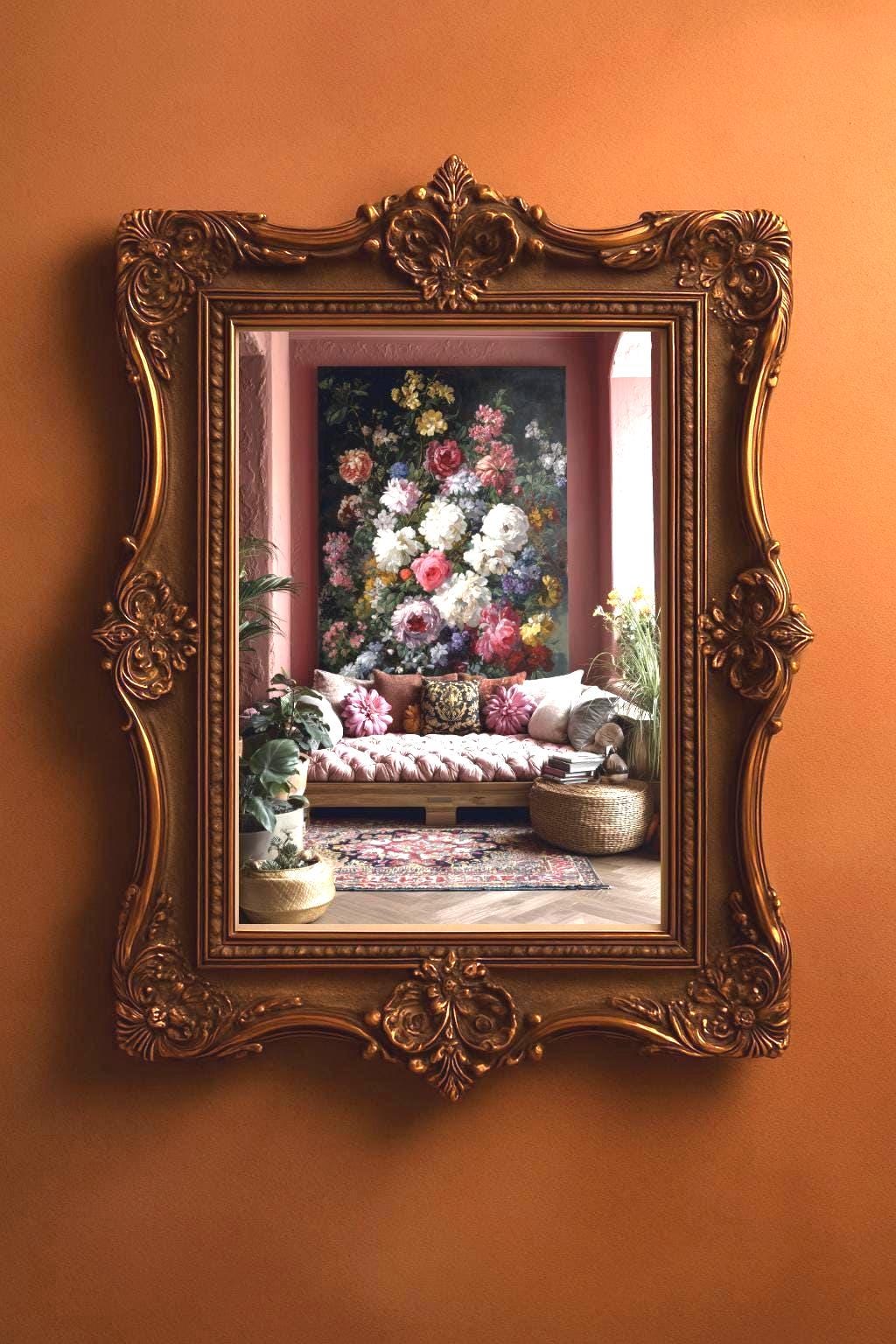 Maximalist Wall Art Living Room; Botanical Poster Cottagecore Digital Download 2:3