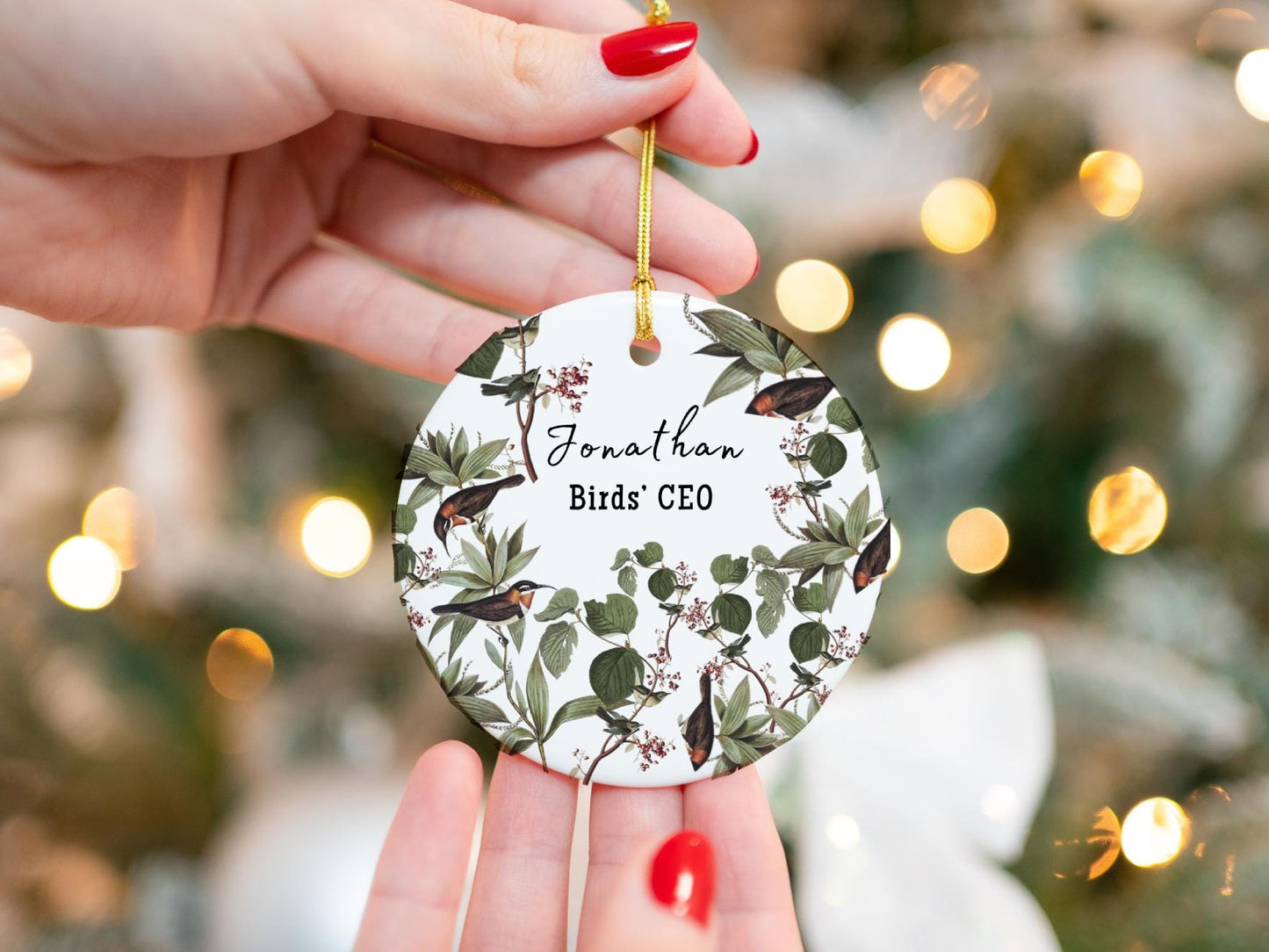 Personalized Bird Watcher Ornament, Nature Lover Keepsake Garden Ornament