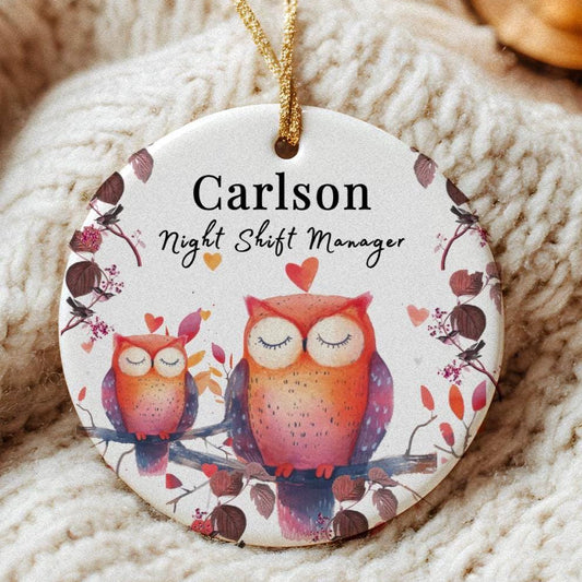 Night Shift Worker Sleeping Sign: Owl Ornament Baby Shower Favor