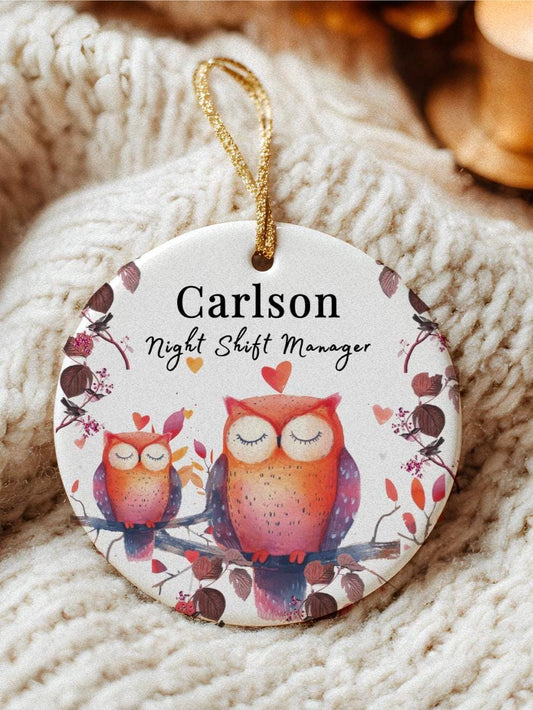Night Shift Worker Sleeping Sign: Owl Ornament Baby Shower Favor