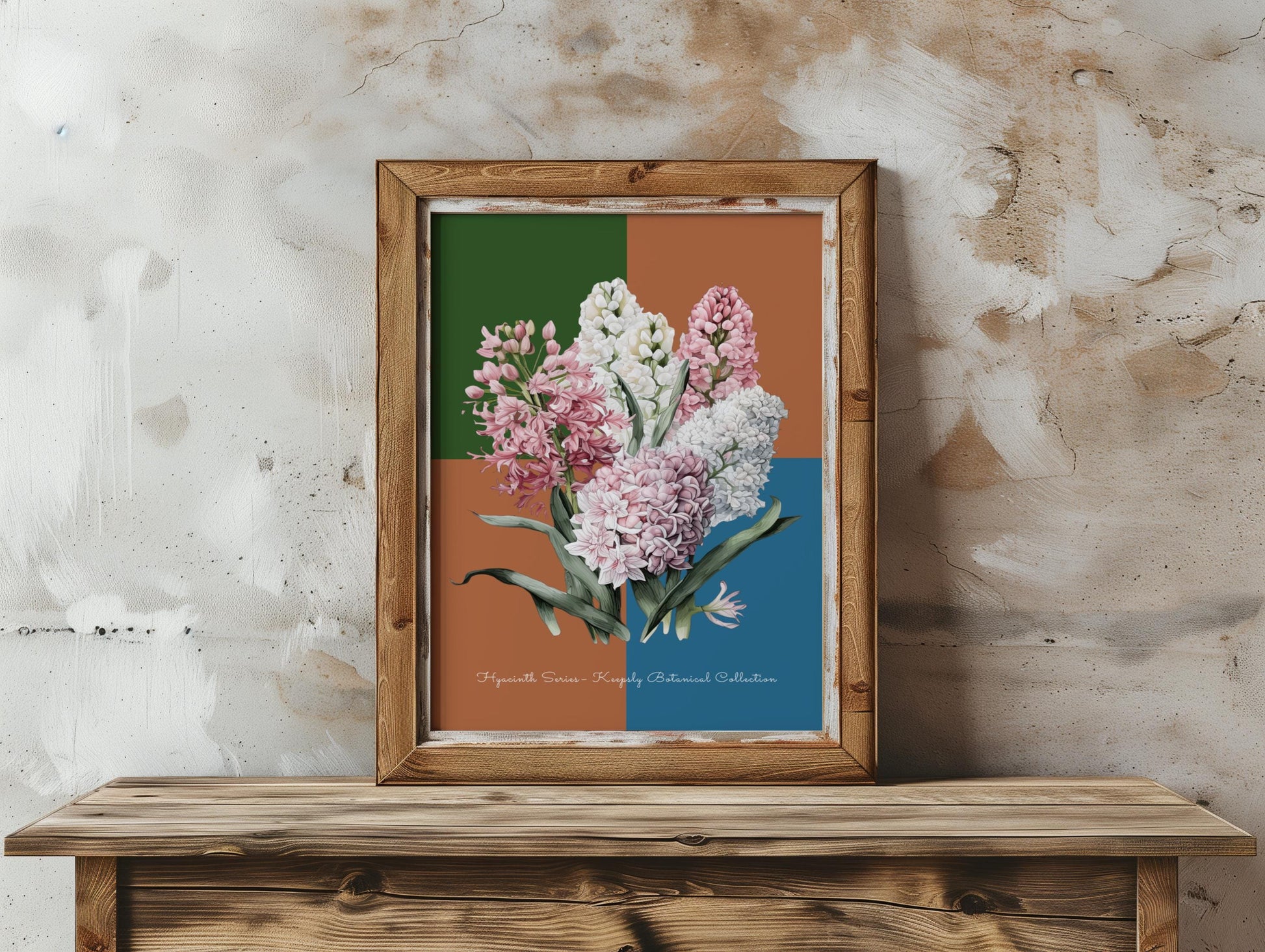 Botanical Poster; Pressed Flower Wall Art 2:3 Digital Download Pink and White Hyacinth