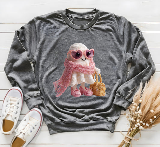 Boojee Ghost PNG SVG Bundle, Crochet Ghost Clipart Coquette Halloween Download