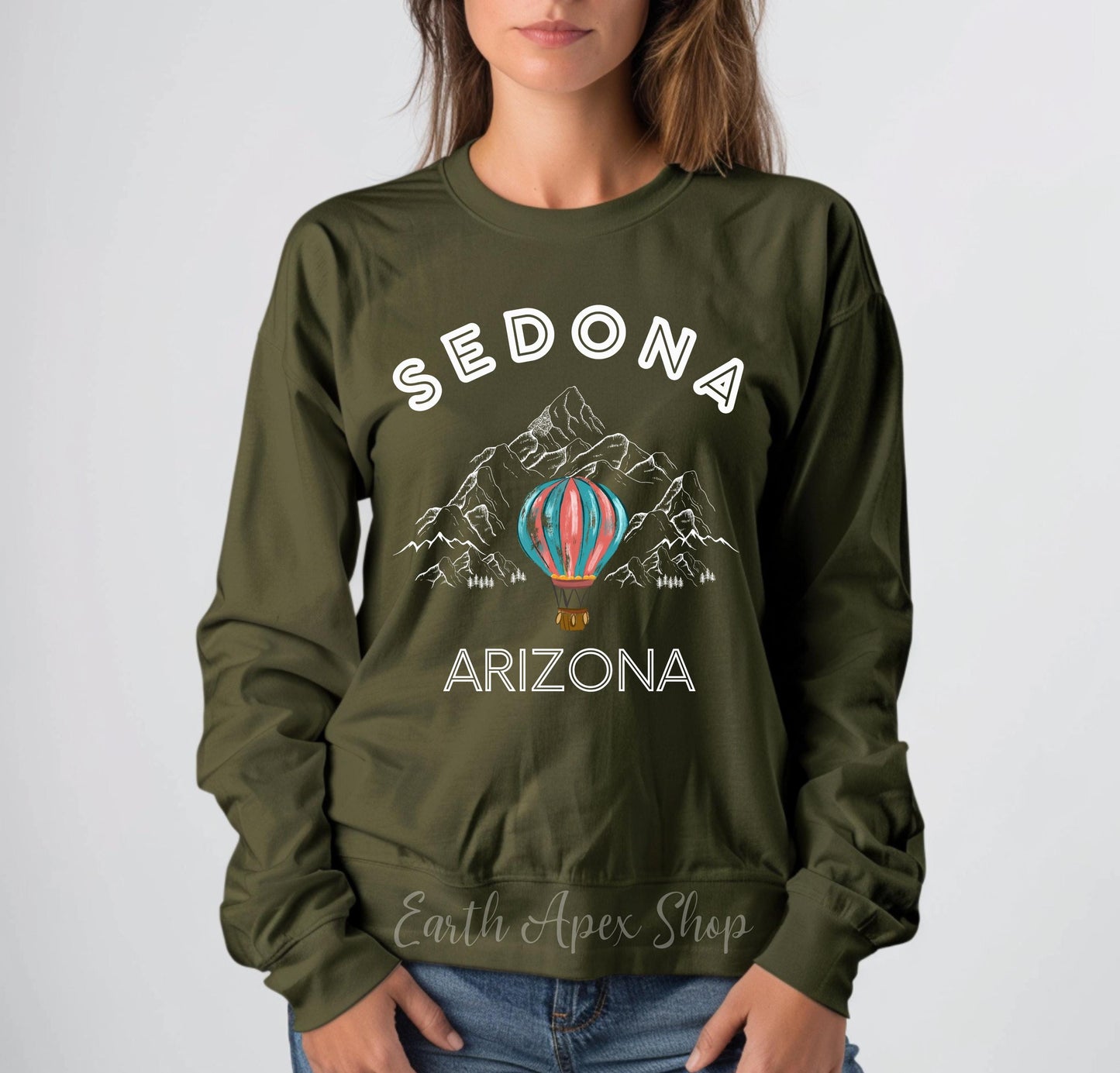 Sedona Sweatshirt: Travel Crewneck EarthApex City Sweater Cozy Destination Gift for Travelers