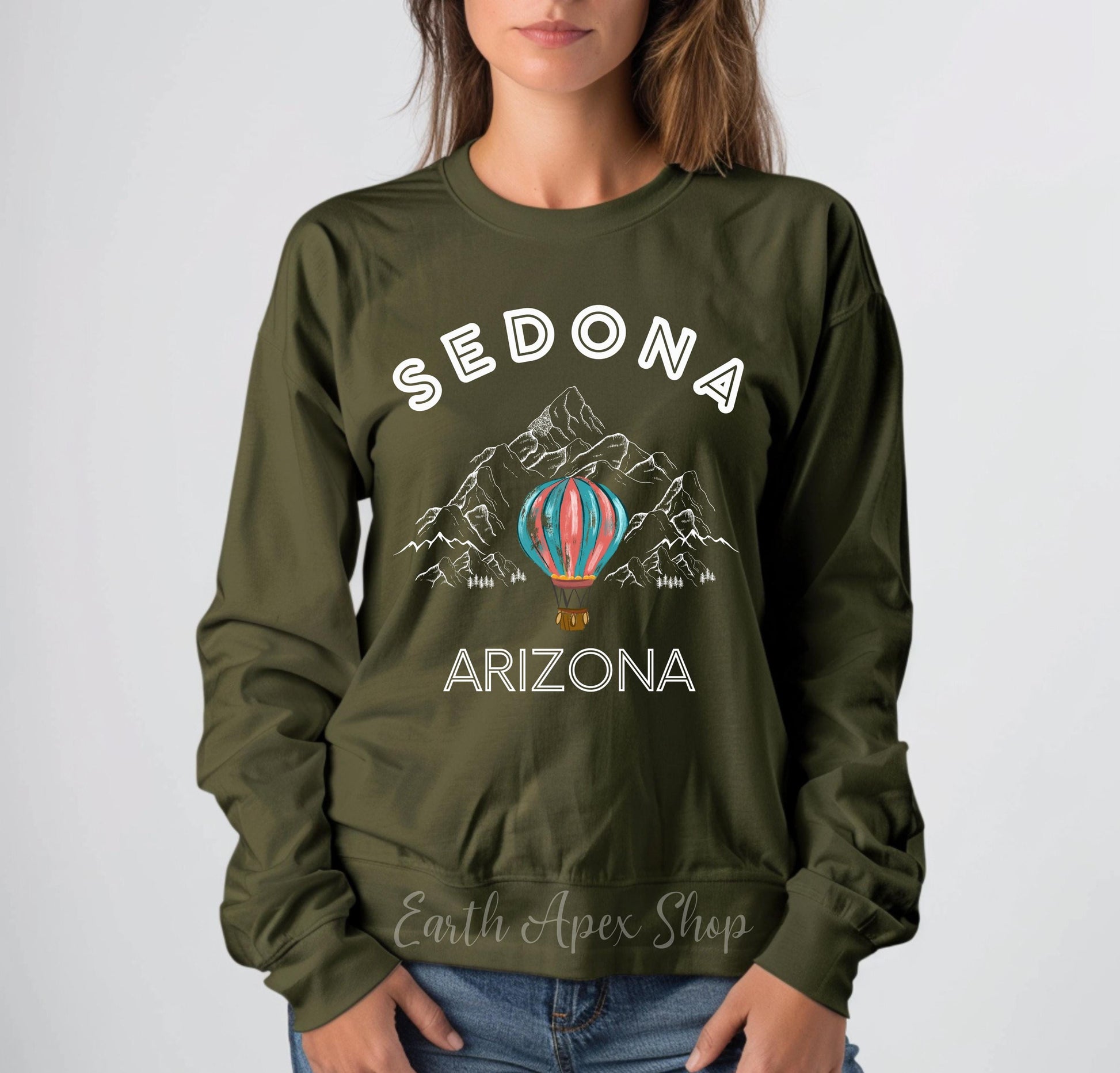 Sedona Sweatshirt: Travel Crewneck EarthApex City Sweater Cozy Destination Gift for Travelers