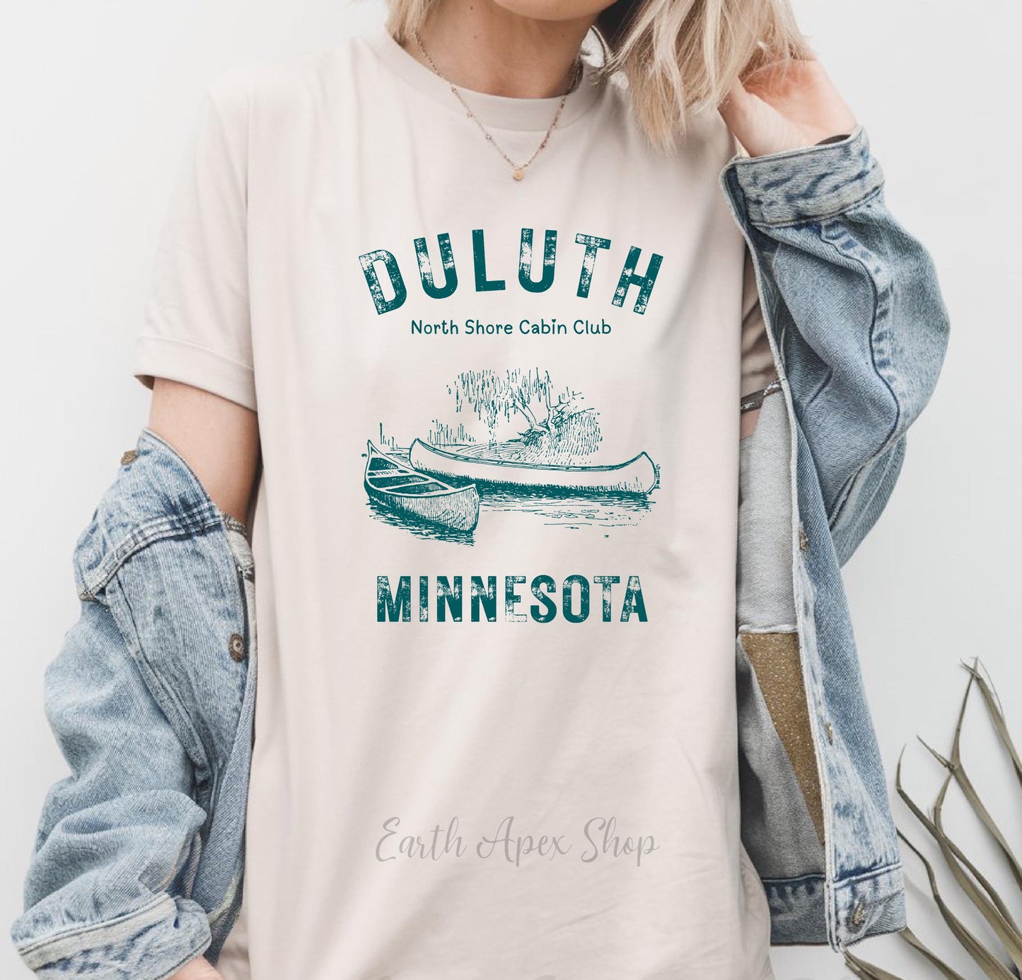 Duluth Minnesota Sweatshirt: Lake Superior Cabin Club Tee