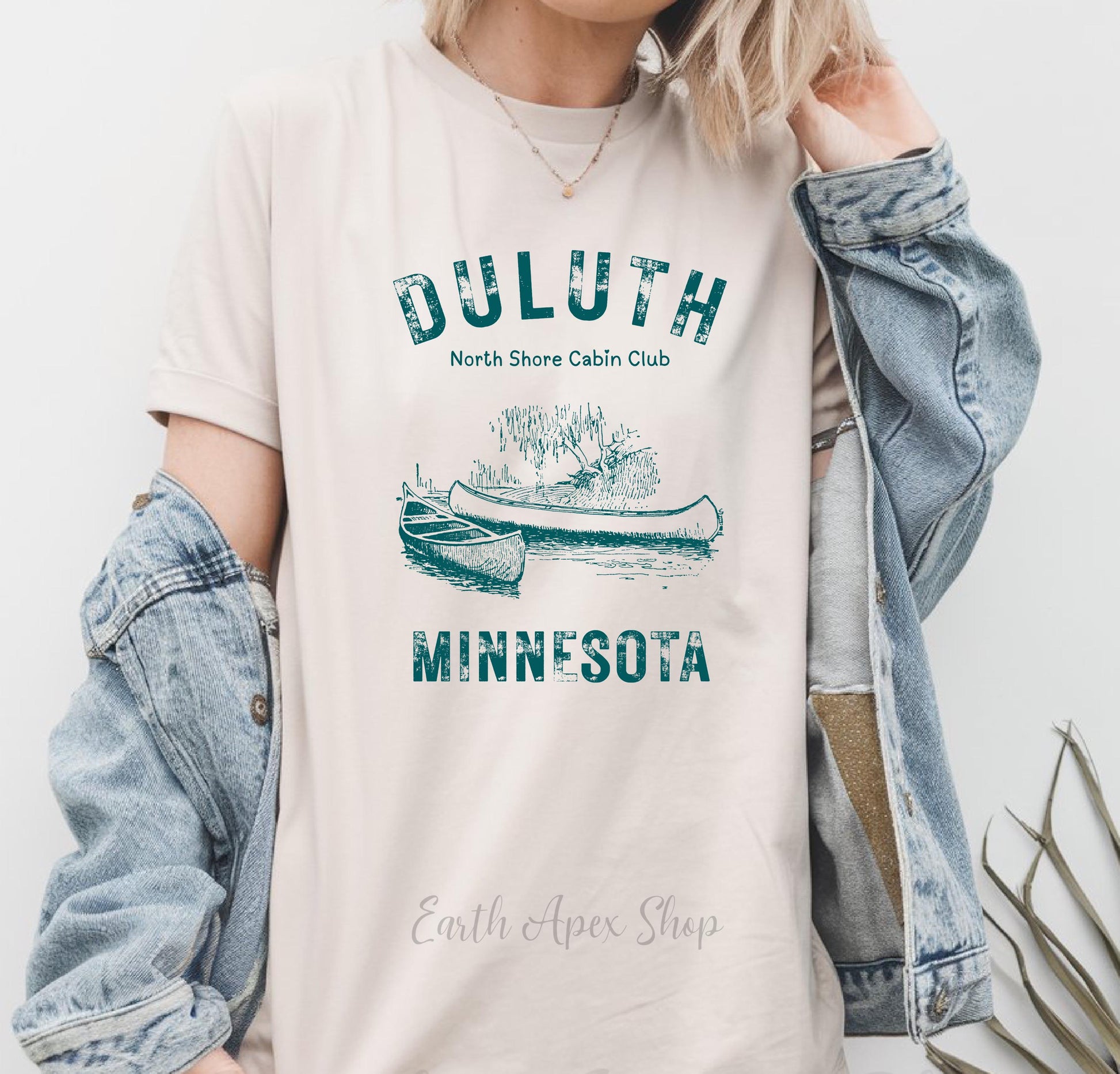 Duluth Minnesota Sweatshirt: Lake Superior Cabin Club Tee