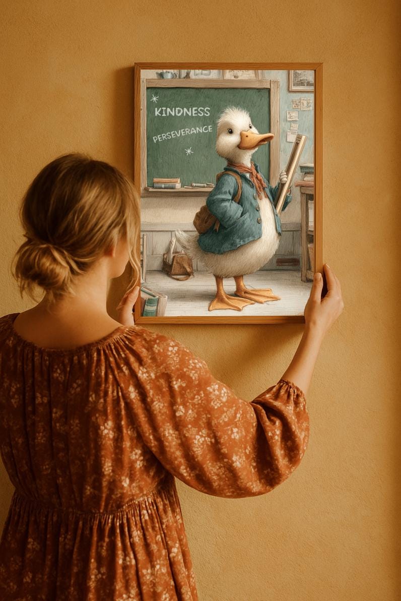 Goose Print; Playroom Wall Art Cottagecore Home Decor Digital Download