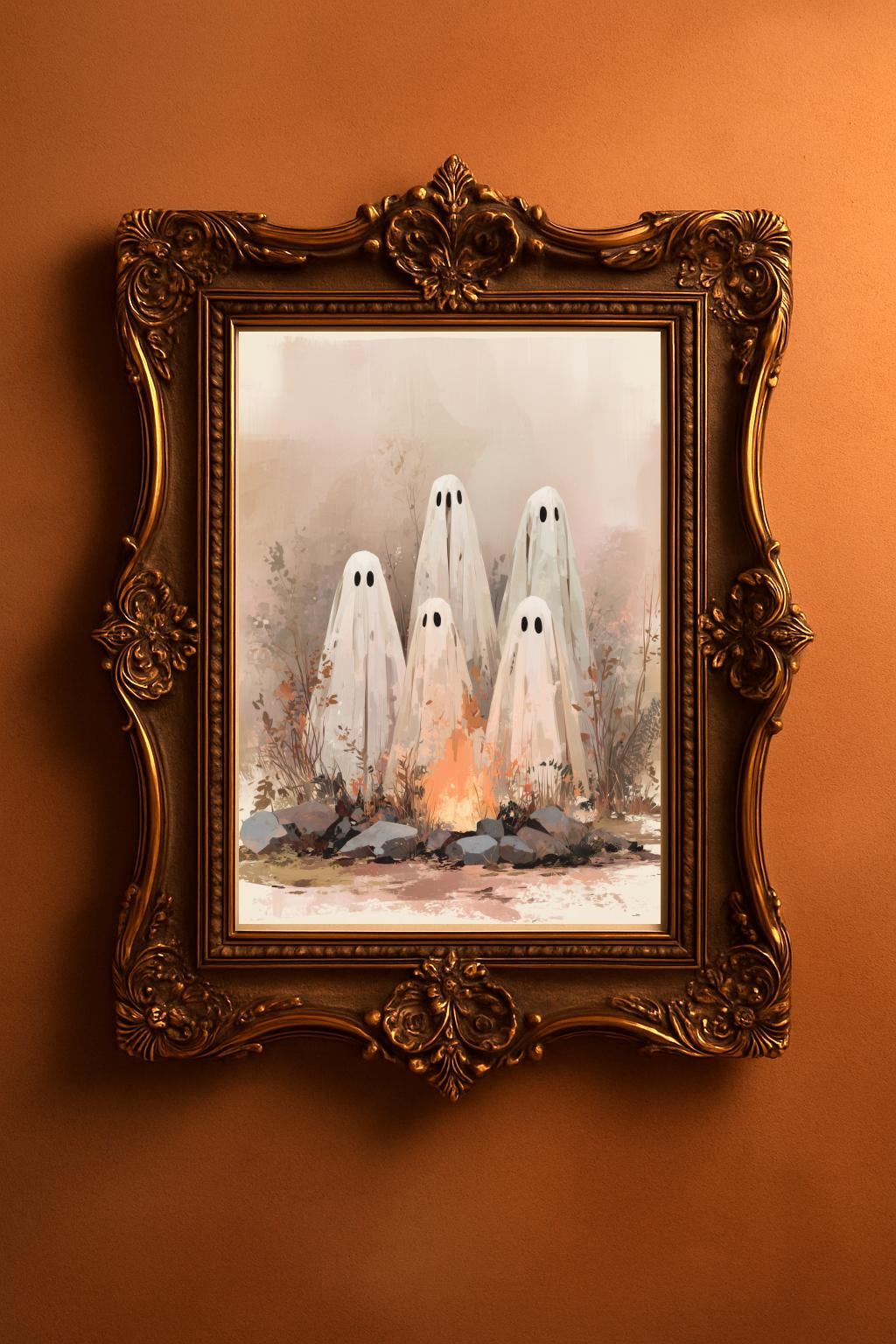 Campfire Ghost Family Set; Moody Art Prints Digital Download 2:3