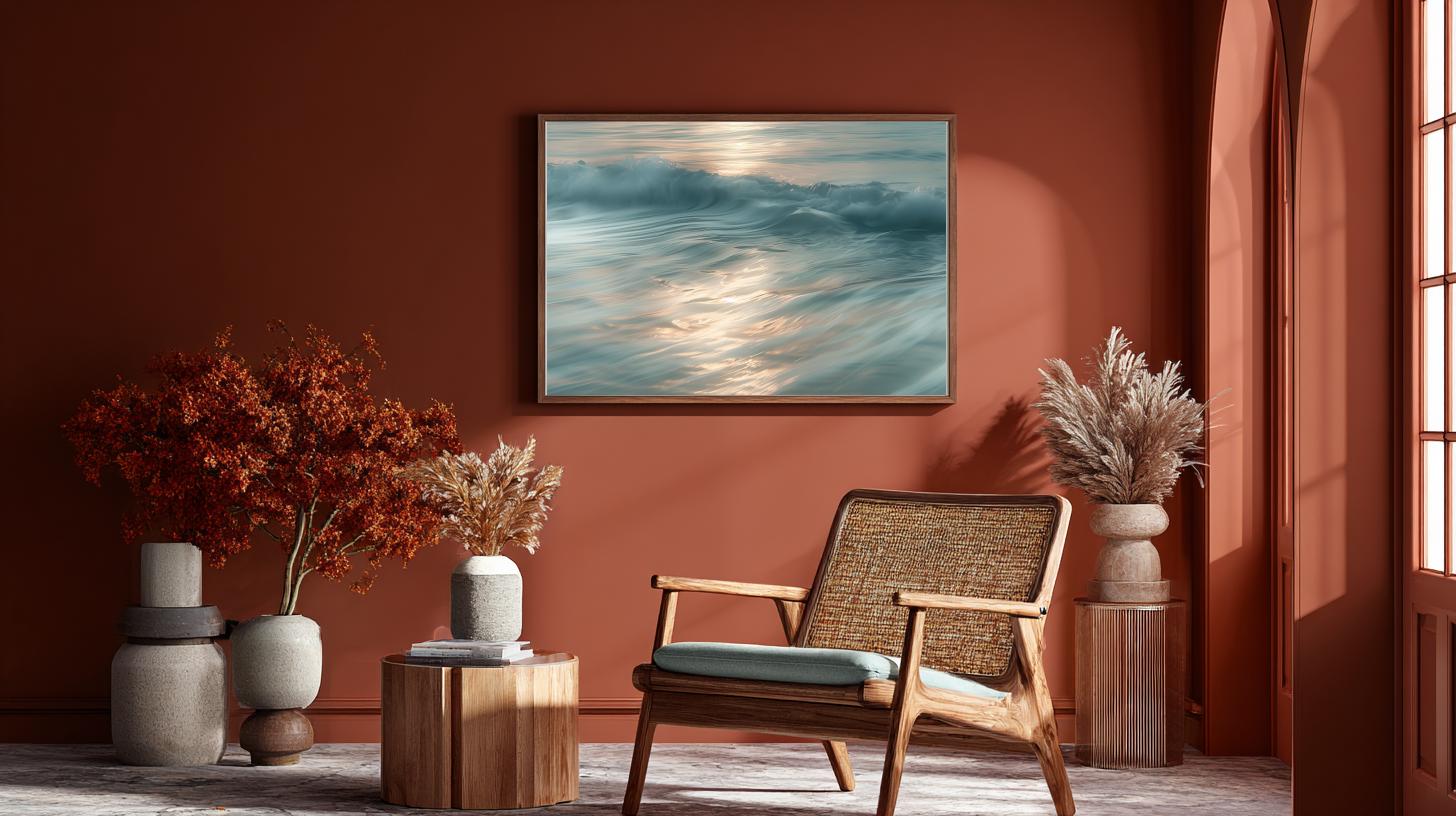 Serene Blue Coastal Waves Digital Download for Beach Home Decor Large Wall Art