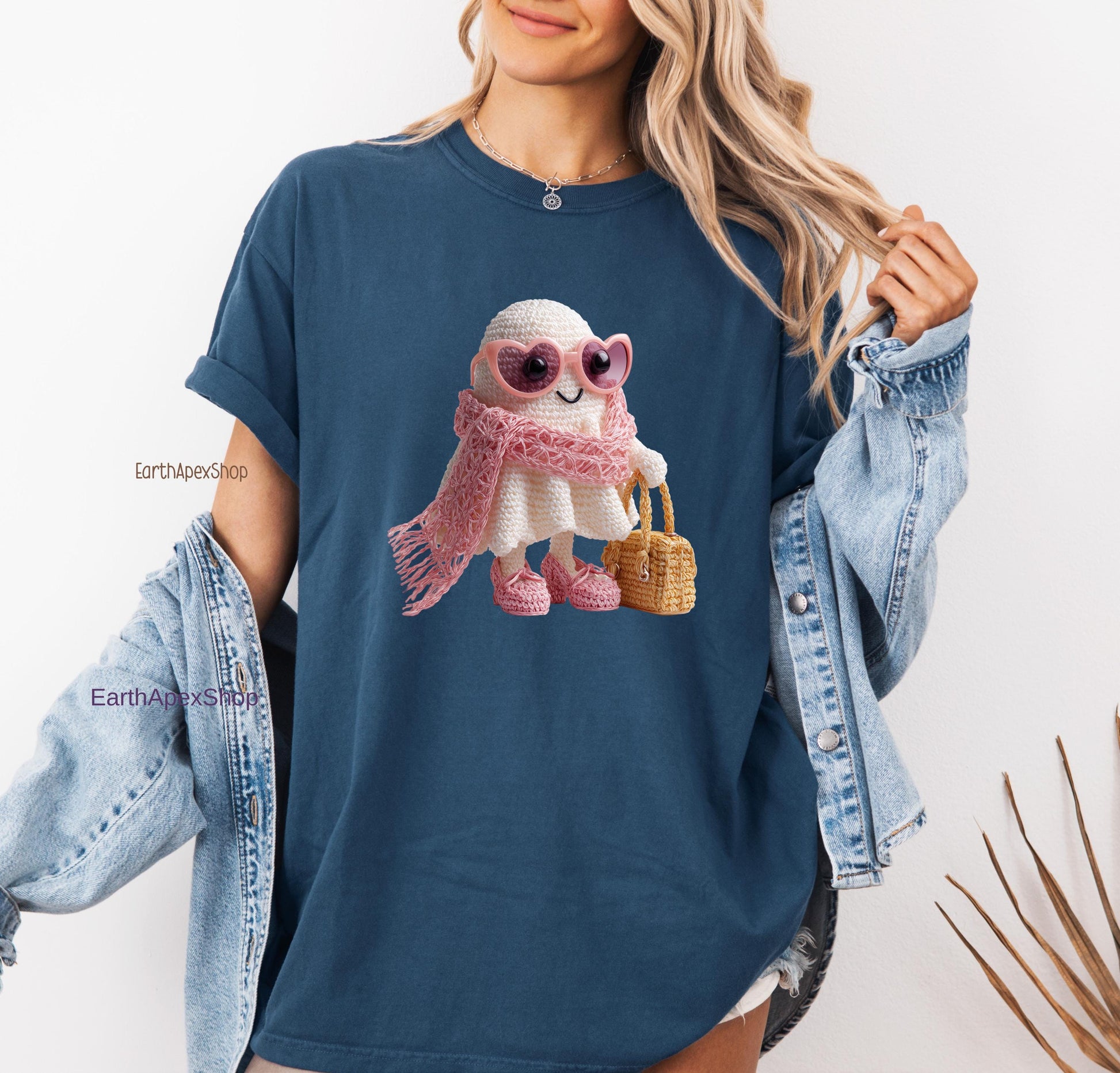 Boojee Ghost PNG SVG Bundle, Crochet Ghost Clipart Coquette Halloween Download