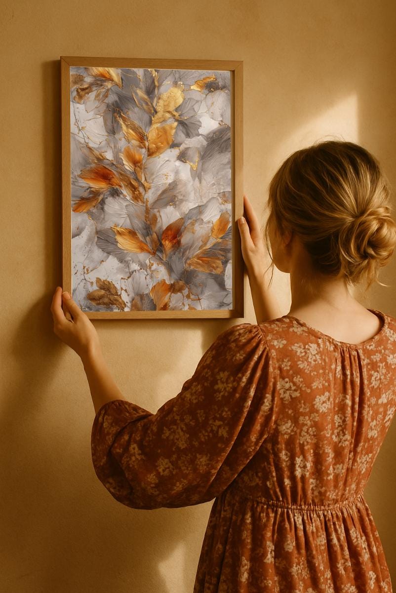 Autumn Wall Art Bundle, Rustic Cottagecore Fall Leaf Print Set (Digital Download)