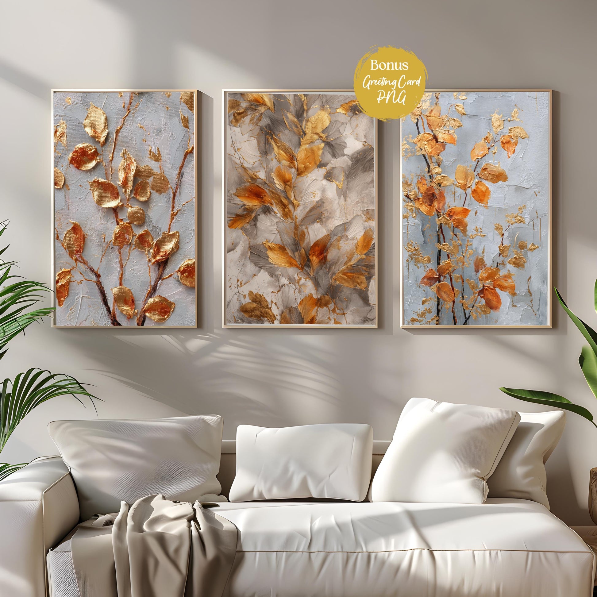 Autumn Wall Art Bundle, Rustic Cottagecore Fall Leaf Print Set (Digital Download)