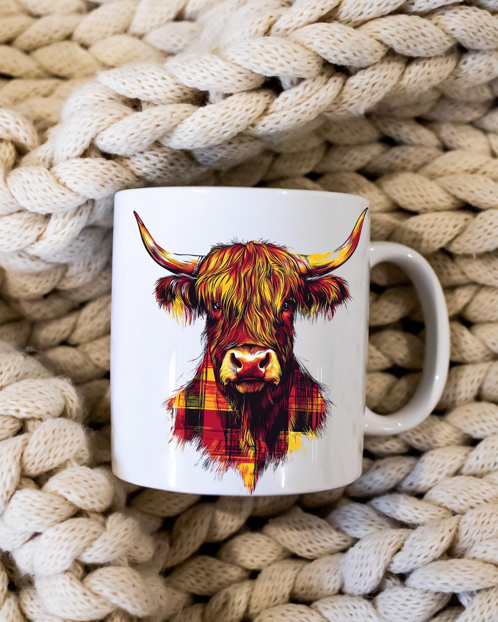 Highland Cow SVG: Scottish Plaid PNG, PDF Digital Download Print