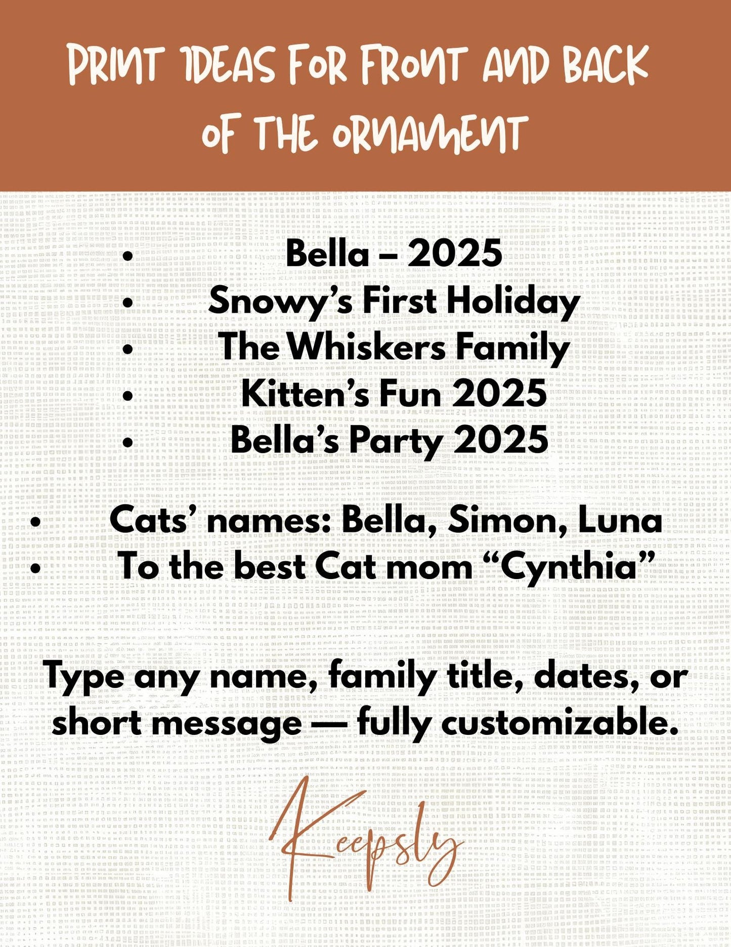 Personalized Cat Ornament • Custom Name & Year Gift for Cat Lovers