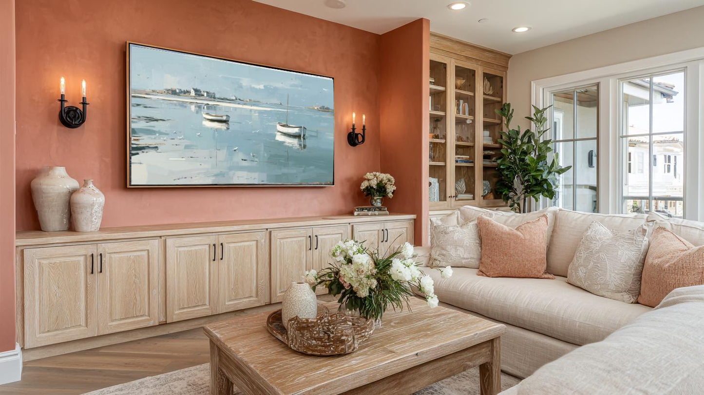 Textured Neutral Landscape Wall Art, Modern Impressionist Forest Painting