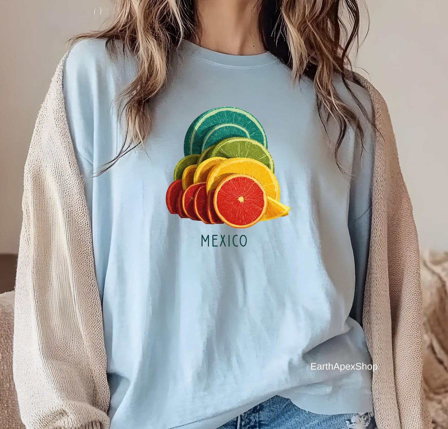 Comfort Colors Mexico Shirt: Tropical Boho Citrus Vacation Tee