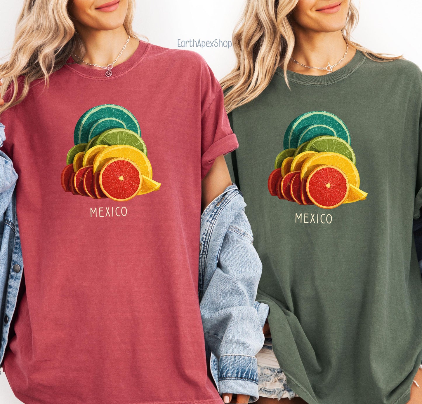 Comfort Colors Mexico Shirt: Tropical Boho Citrus Vacation Tee