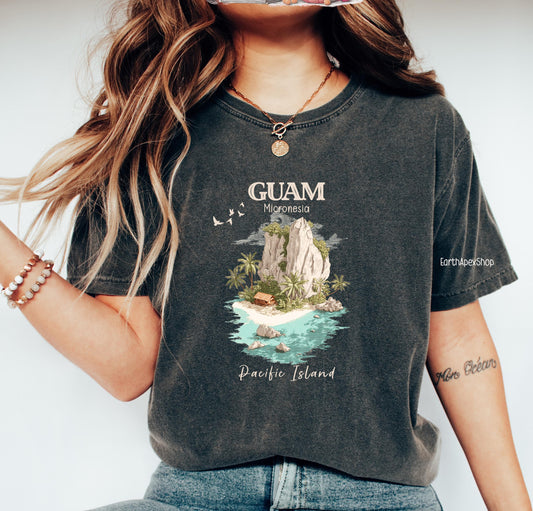 Guam Island Shirt Comfort Colors Micronesia Tee Tropical Beach Graphic Unisex Tshirt
