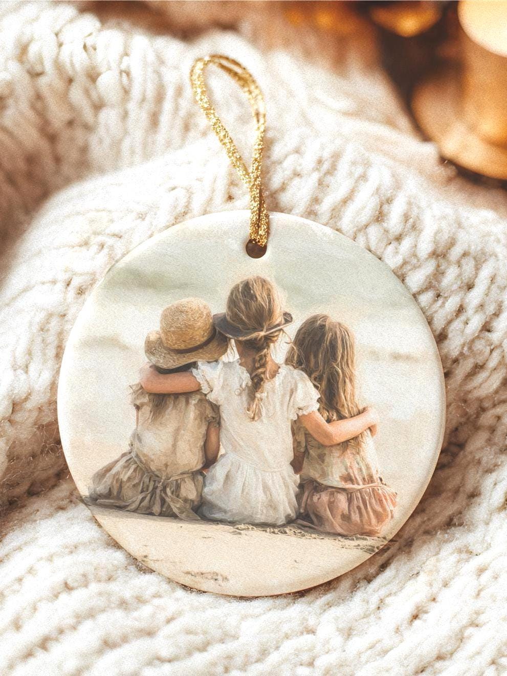 Personalized Sister Ornament, Bestie Friend Gift, Custom Name Keepsake, Holiday Family Decor