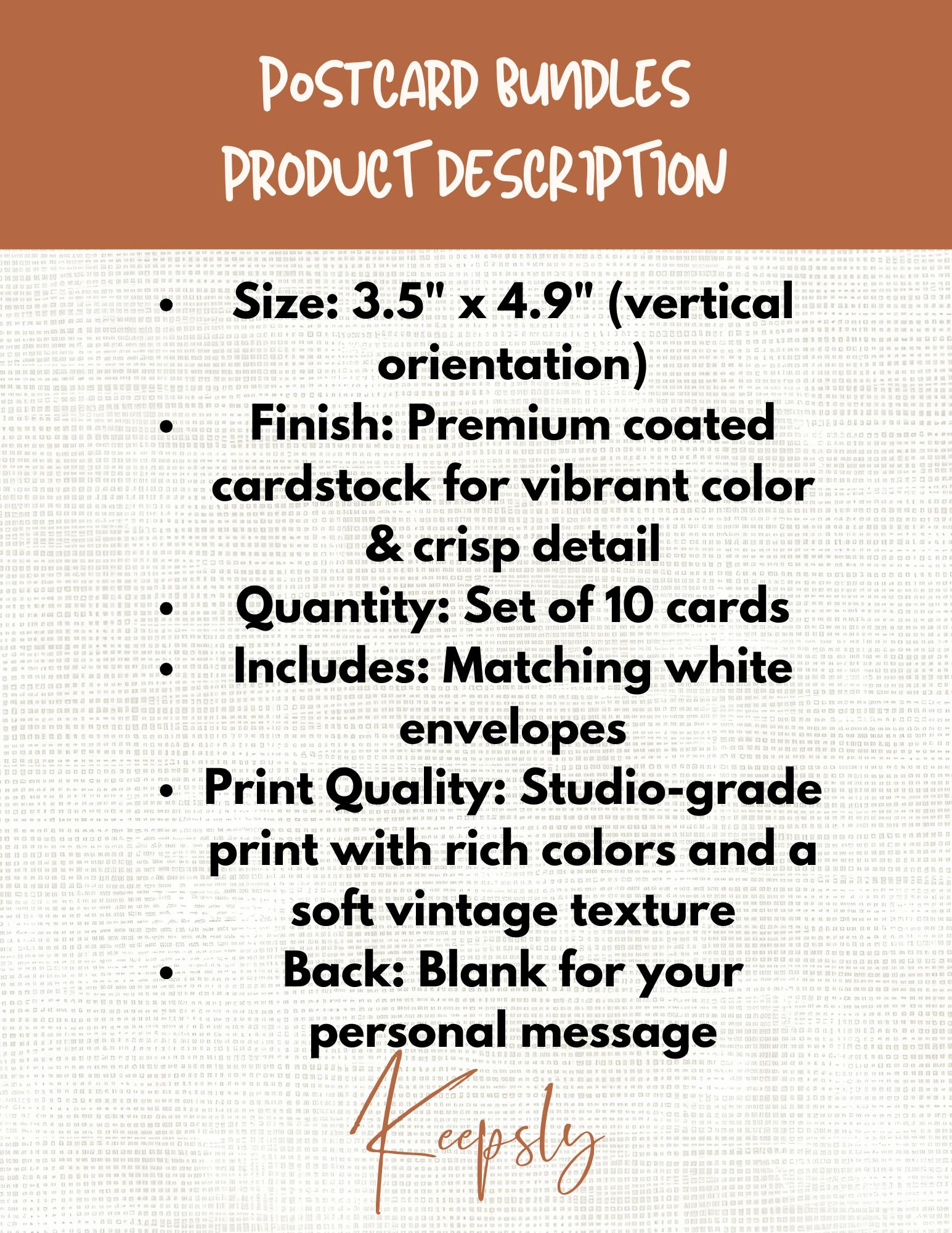 Vintage Winter Greeting Card Set • Retro Snow Scene Postcard, 1940s Style