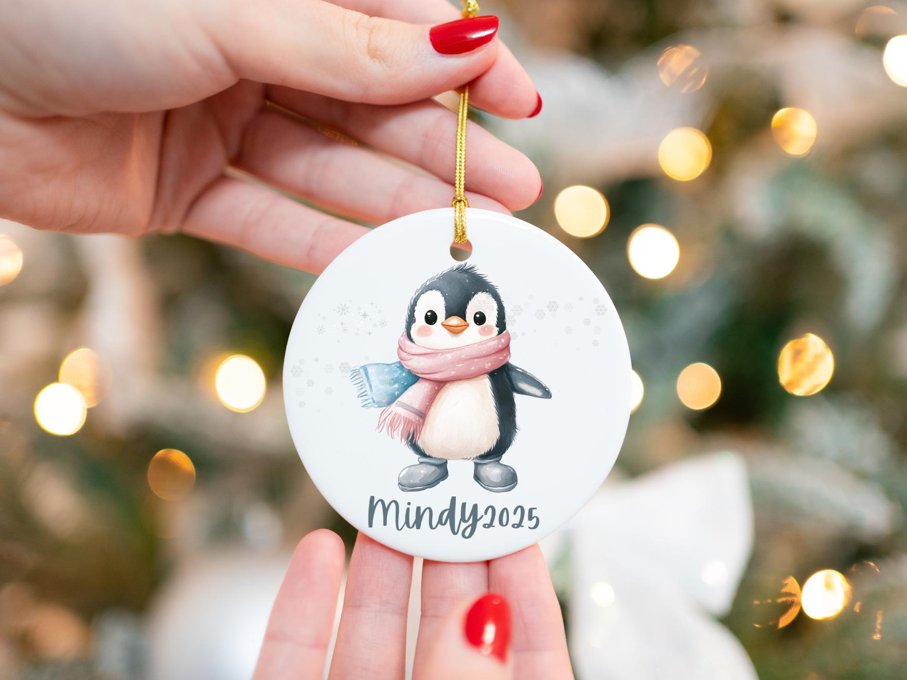 Personalized Ornament for Kids: Reindeer Penguin Deer Design Gift