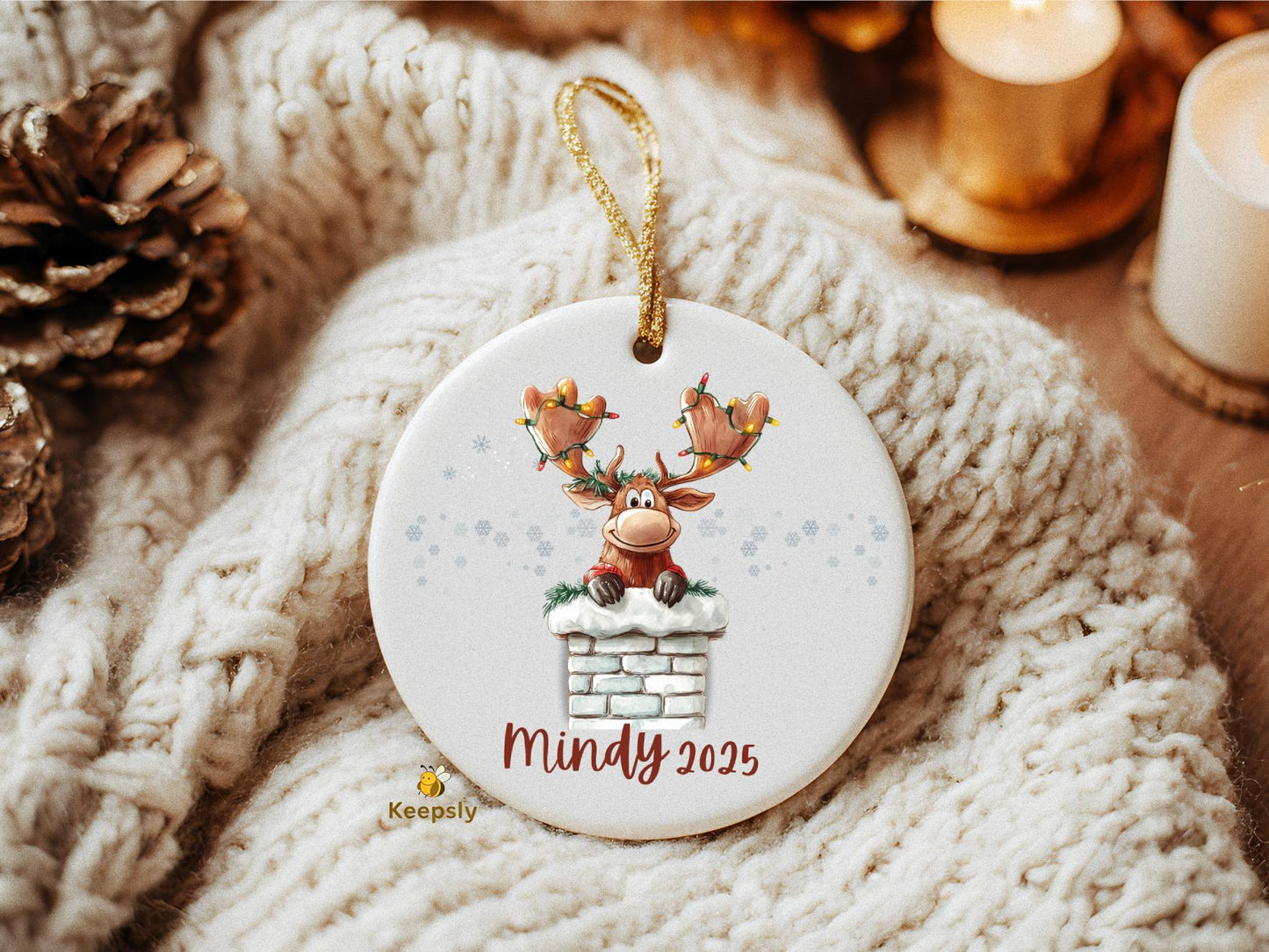 Personalized Ornament for Kids: Reindeer Penguin Deer Design Gift