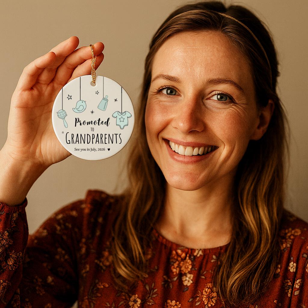 Pregnancy Reveal Ornament for Parents • Expecting Grandparents Gift • Personalized Baby Announcement • Custom New Grandbaby Keepsake