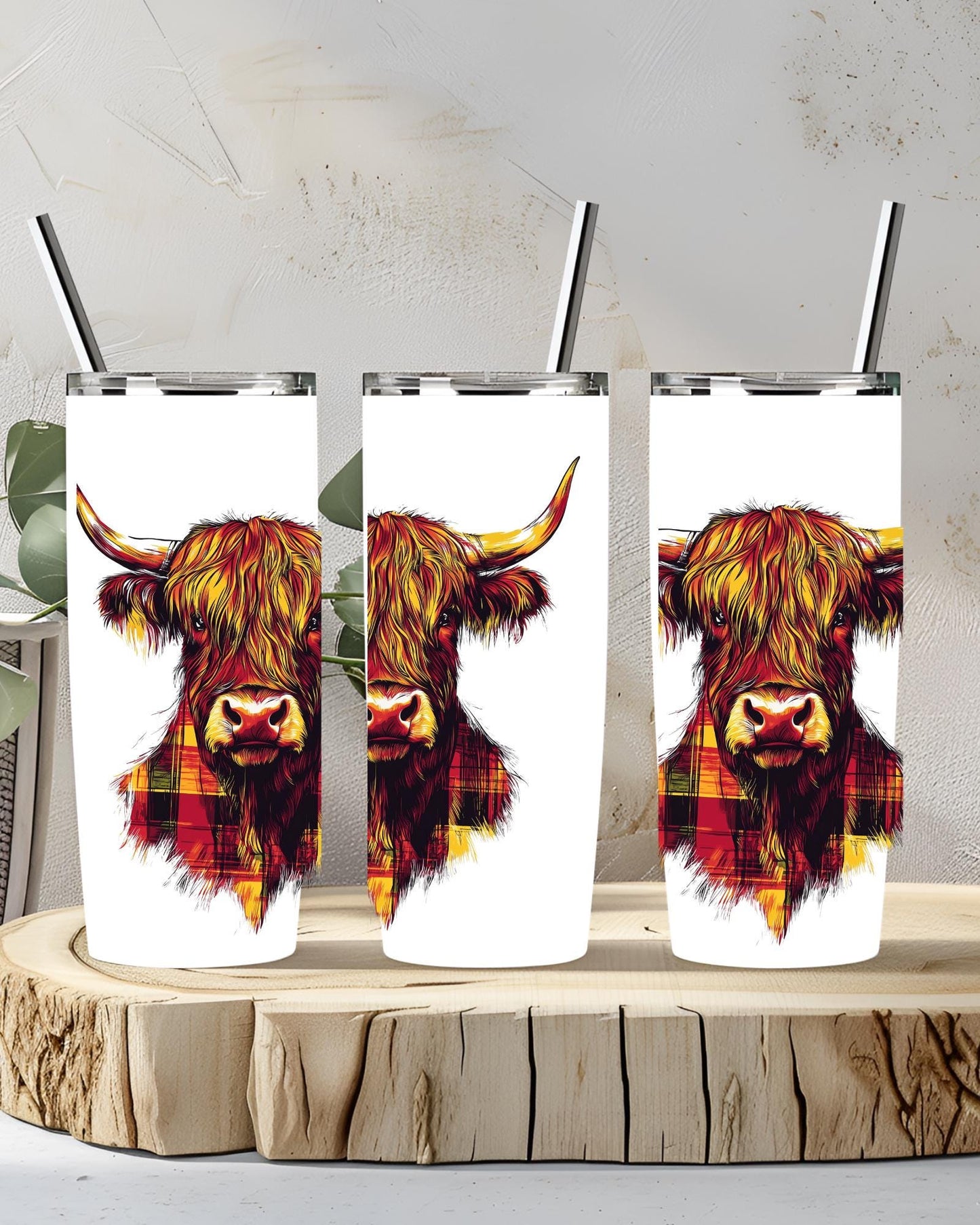 Highland Cow SVG: Scottish Plaid PNG, PDF Digital Download Print
