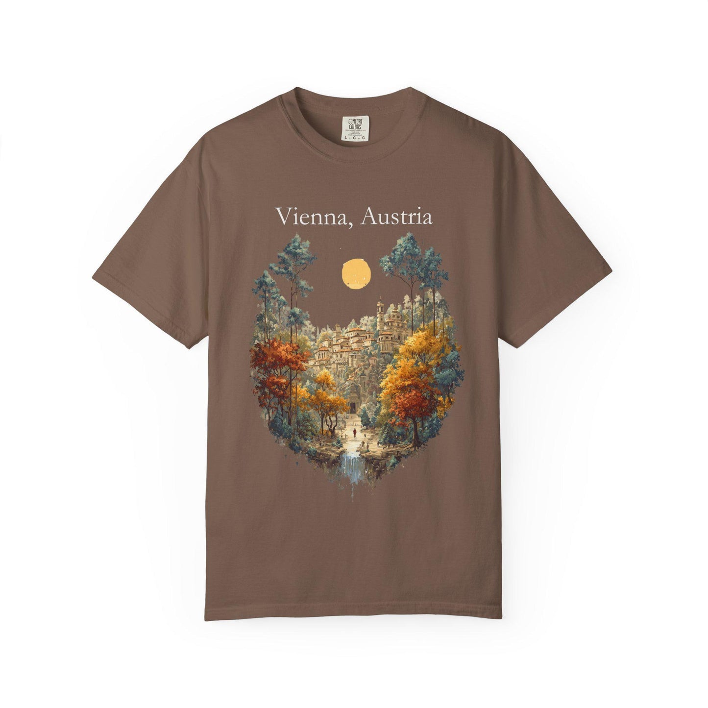 Vienna Austria Vintage Art Shirt Retro Travel Tee, City Skyline Souvenir Comfort Colors Tee