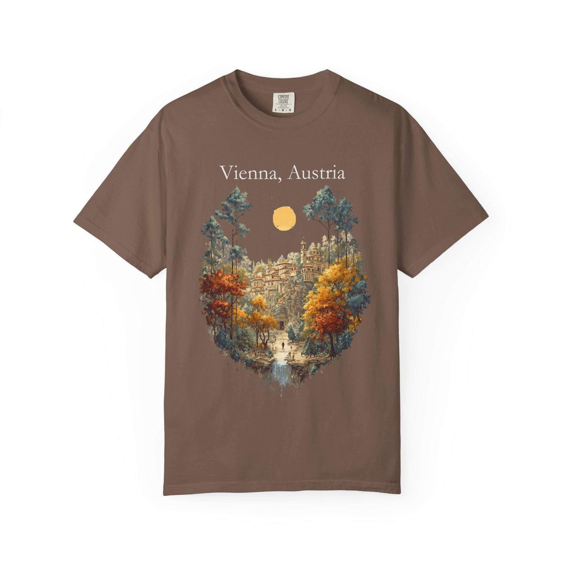 Vienna Austria Vintage Art Shirt Retro Travel Tee, City Skyline Souvenir Comfort Colors Tee