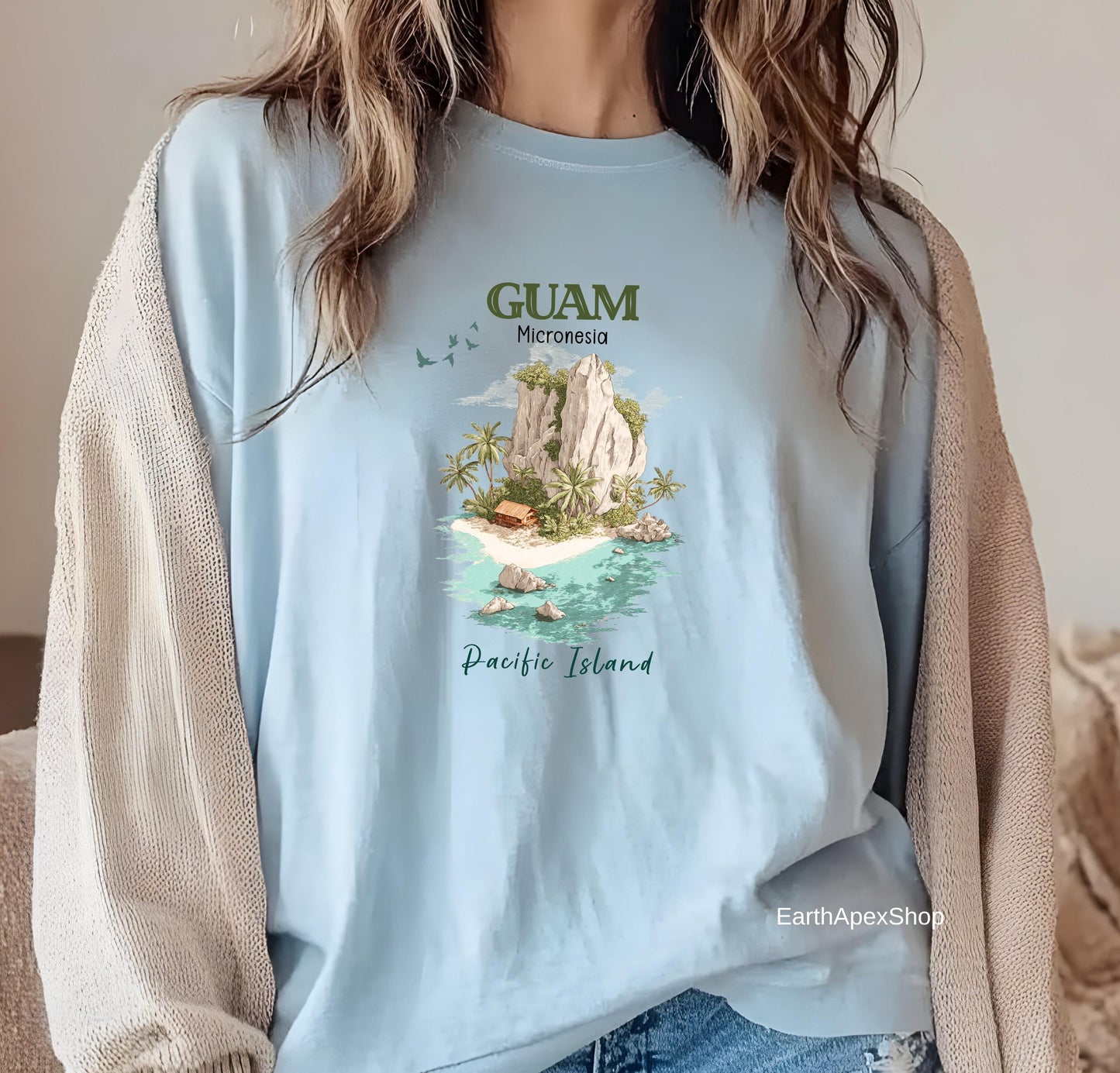 Guam Island Shirt Comfort Colors Micronesia Tee Tropical Beach Graphic Unisex Tshirt