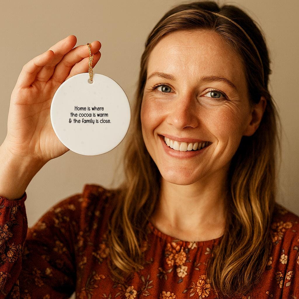 Gingerbread Hot Cocoa Family Love Ornament, Cozy Holiday Keepsake