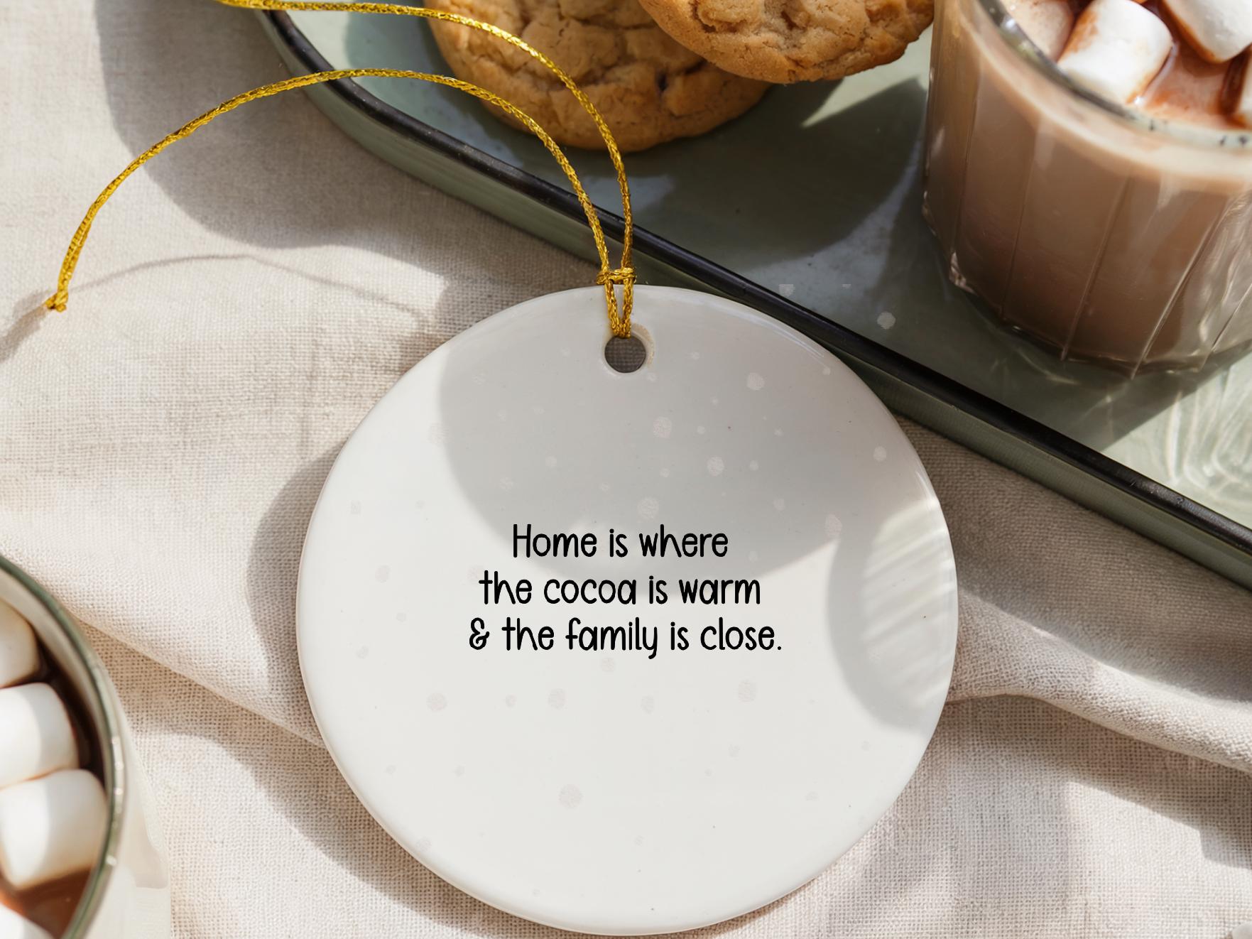 Gingerbread Hot Cocoa Family Love Ornament, Cozy Holiday Keepsake