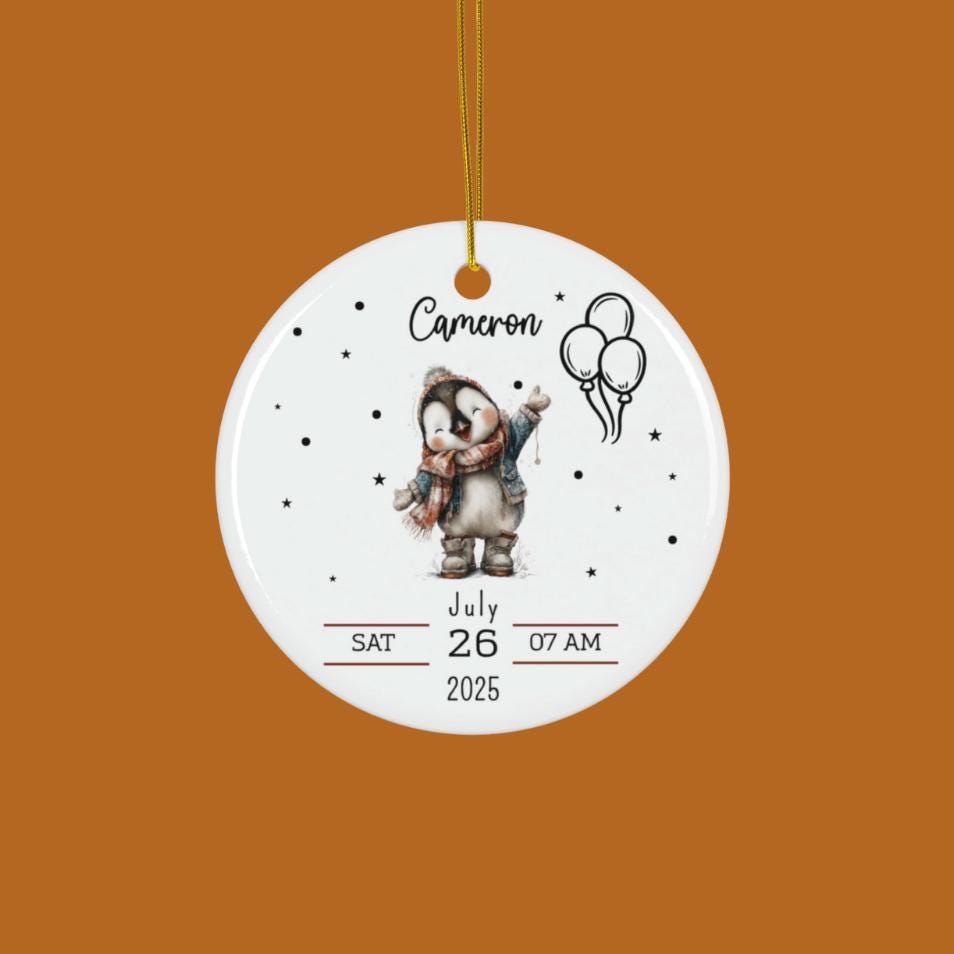 Birth Stats Ornament • Personalized Baby Keepsake • Custom Newborn Birthday Gift