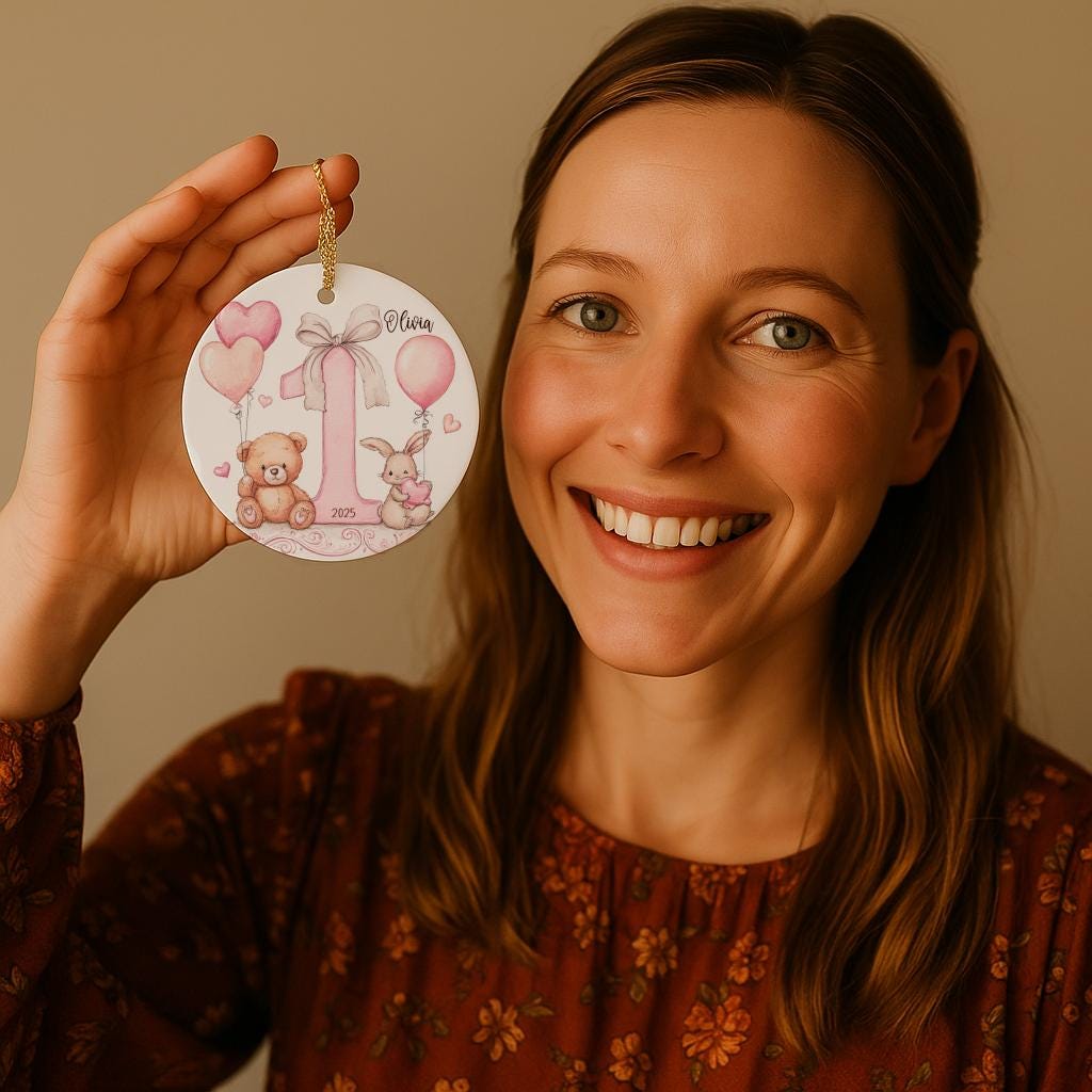 Personalized Baby Ornament 2025: Baby’s First Year Keepsake, Neutral Nursery Gift for Girls & Boys