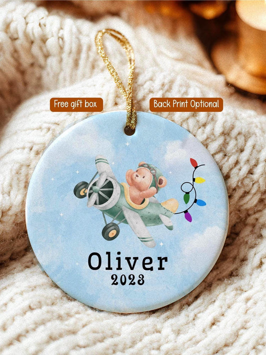 Boys Ornaments Plane Christmas Ornament Personalized Baby Boy Keepsake Gift from Grandparents