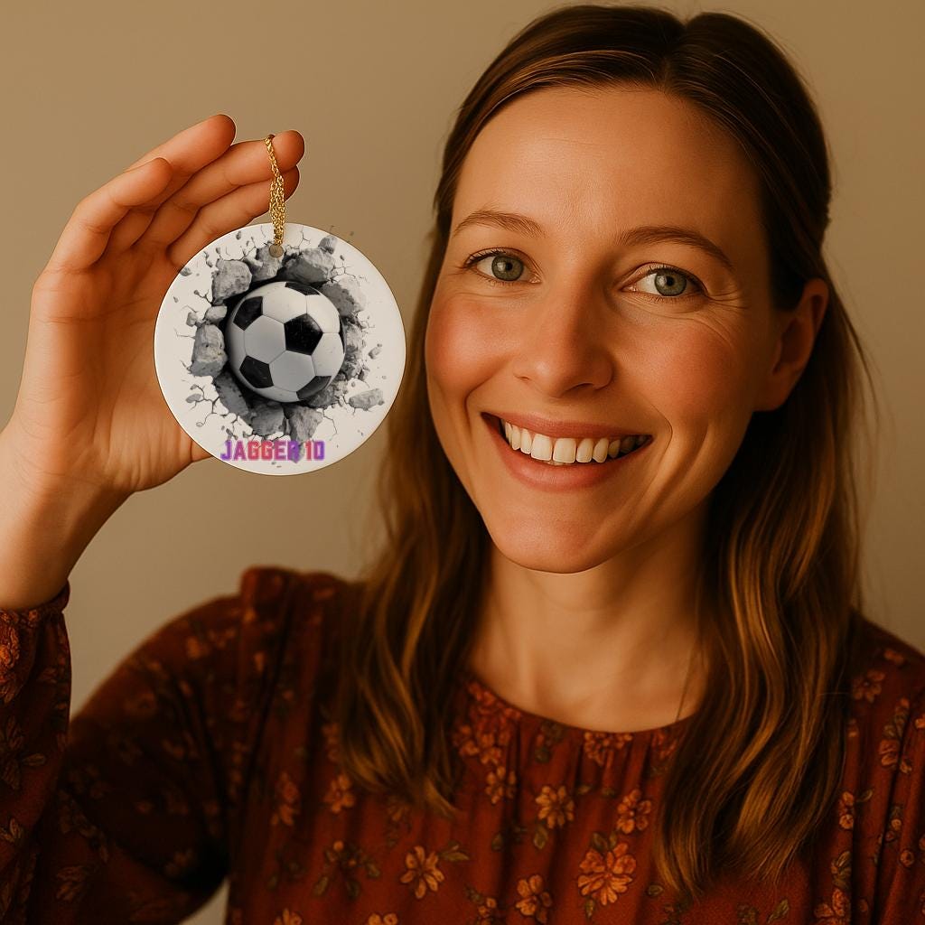 Personalized Soccer Ball Ornament: Custom Sports Keepsake, 3D Player Gift