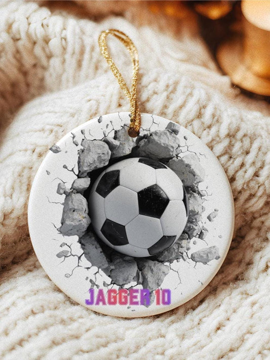 Personalized Soccer Ball Ornament: Custom Sports Keepsake, 3D Player Gift