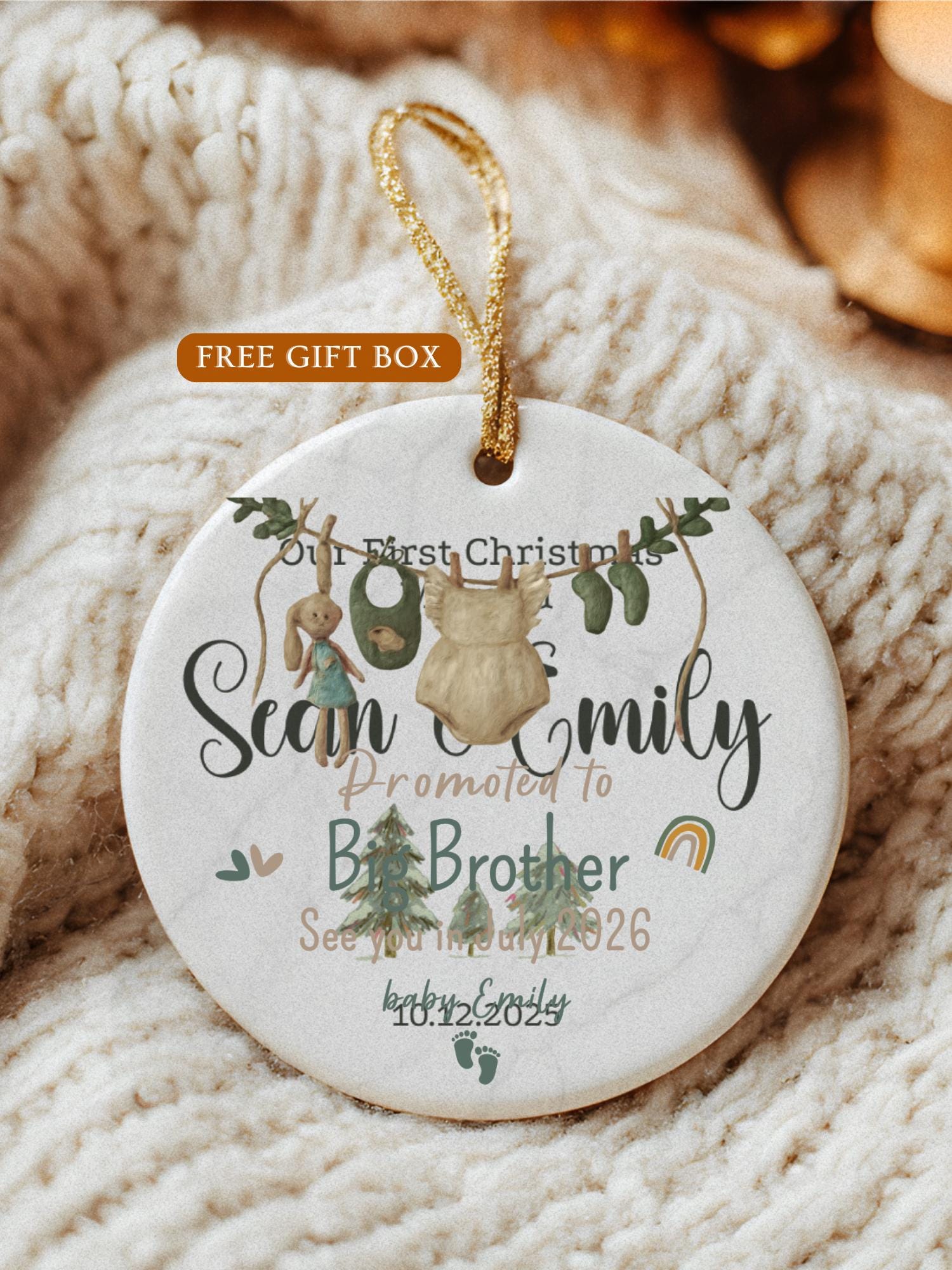 Married Ornament • Personalized Couple Keepsake • Custom Name Ornament 2026 • Newlywed Gift