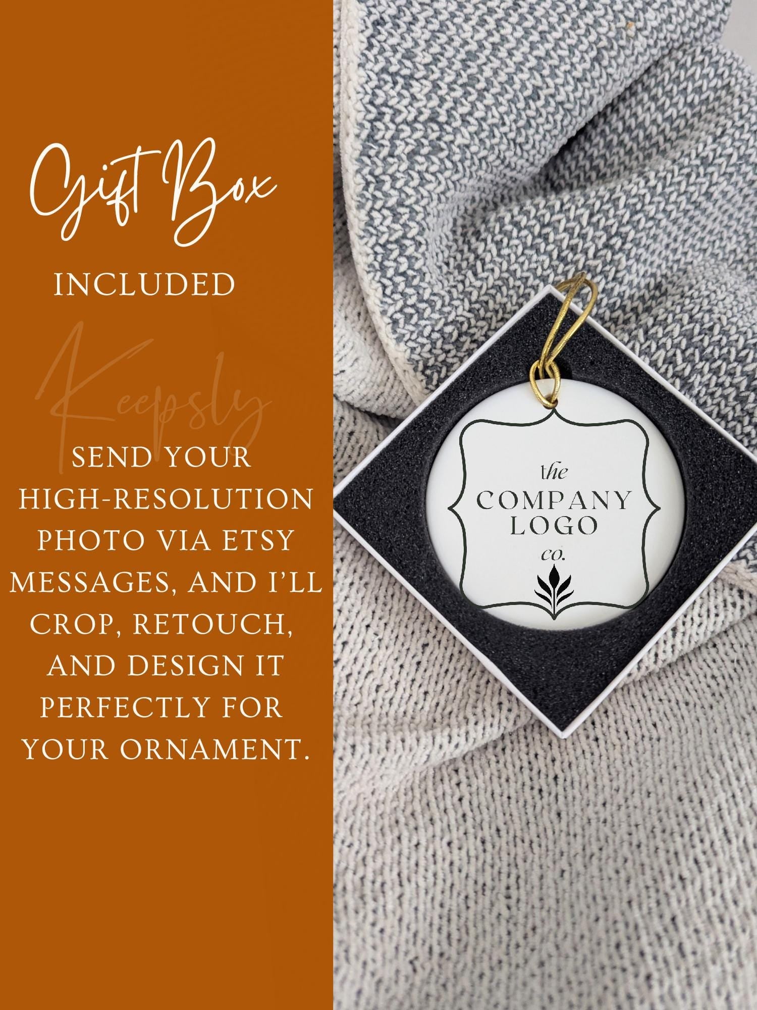Custom Logo Ornament • Business Logo Gift • Personalized Company Ornament • Brand Keepsake • Corporate Holiday Gift