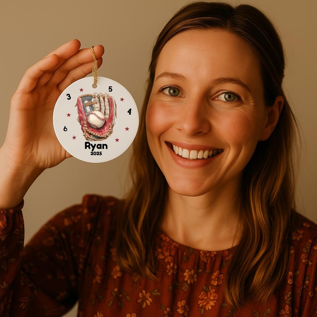 Baseball Ornament • Personalized Sport Player Keepsake • Custom Name & Number • Team Gift • Coach Appreciation Ornament